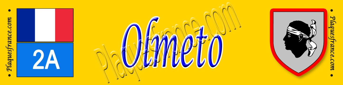 Plaque métal décorative 10 x 40 cm jaune Olmeto