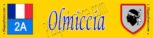 Plaque métal décorative 10 x 40 cm jaune Olmiccia