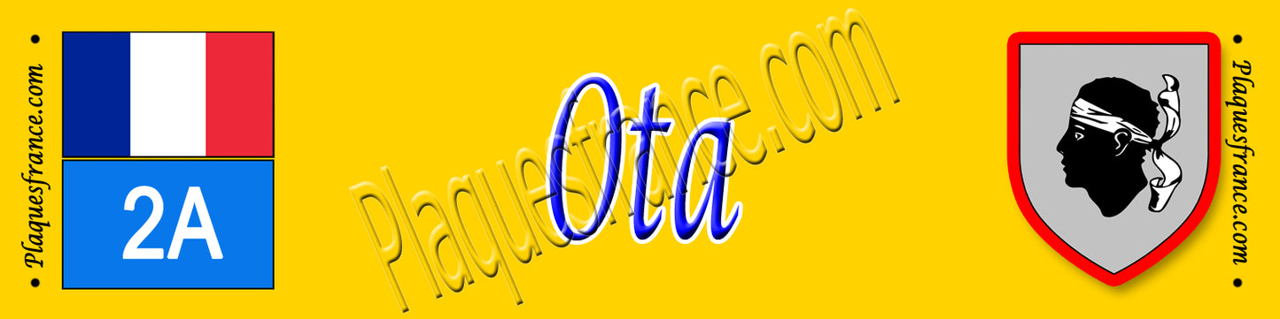 Plaque métal décorative 10 x 40 cm jaune Ota