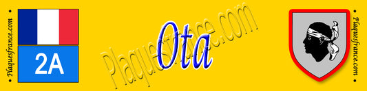 Plaque métal décorative 10 x 40 cm jaune Ota