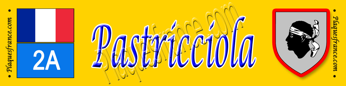 Plaque métal décorative 10 x 40 cm jaune Pastricciola