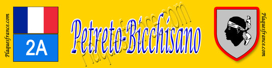 Plaque métal décorative 10 x 40 cm jaune Petreto Bicchisano