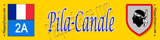Plaque métal décorative 10 x 40 cm jaune Pila Canale