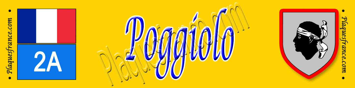 Plaque métal décorative 10 x 40 cm jaune Poggiolo