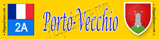 Plaque métal décorative 10 x 40 cm jaune Porto Vecchio