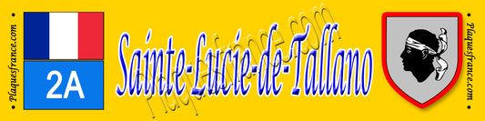 Plaque métal décorative 10 x 40 cm jaune Saint Lucie de Tallano