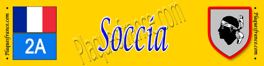 Plaque métal décorative 10 x 40 cm jaune Soccia
