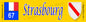 Plaque métal décorative 10 x40 cm fond jaune Strasbourg 67