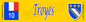 Plaque métal décorative 10 x40 cm fond jaune Troyes 10