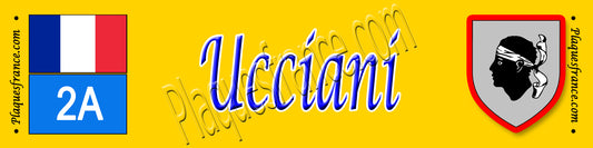 Plaque métal décorative 10 x 40 cm jaune Ucciani