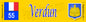 Plaque métal décorative 10 x40 cm fond jaune Verdun 55