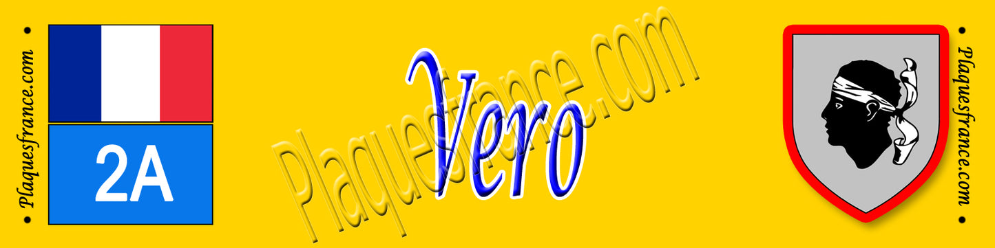 Plaque métal décorative 10 x 40 cm jaune Vero