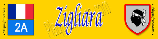 Plaque métal décorative 10 x 40 cm jaune Zigliara