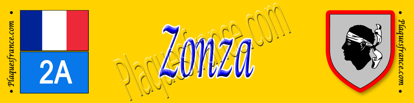 Plaque métal décorative 10 x 40 cm jaune Zonza