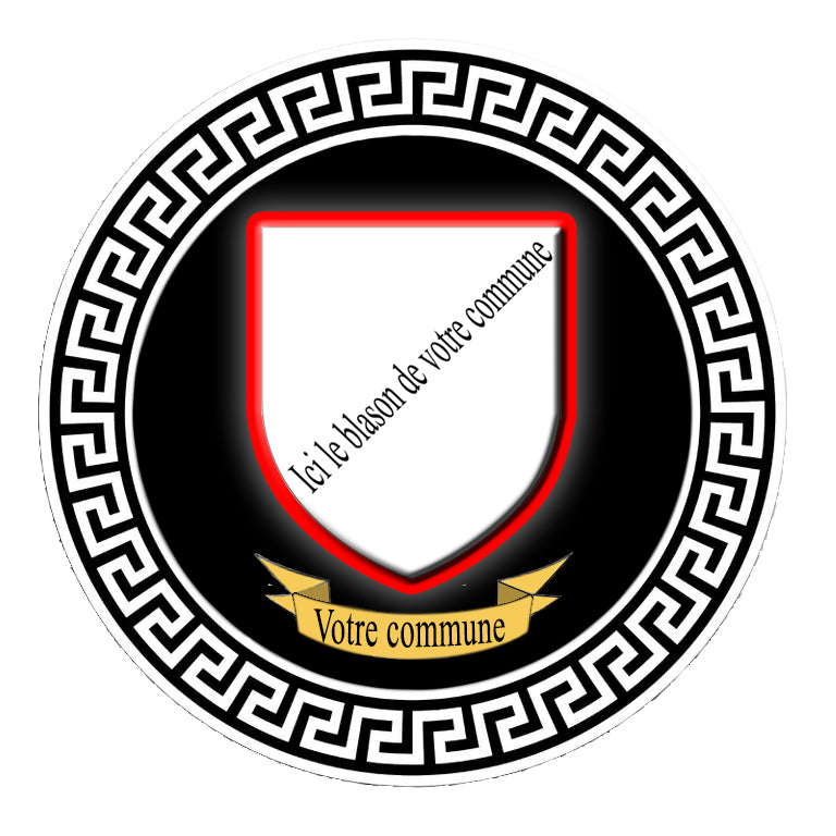 Plaque métal décorative ronde fond noir à configurer