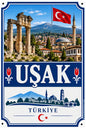 Plaque métal décorative 20 x 30 cm , Uşak Turquie